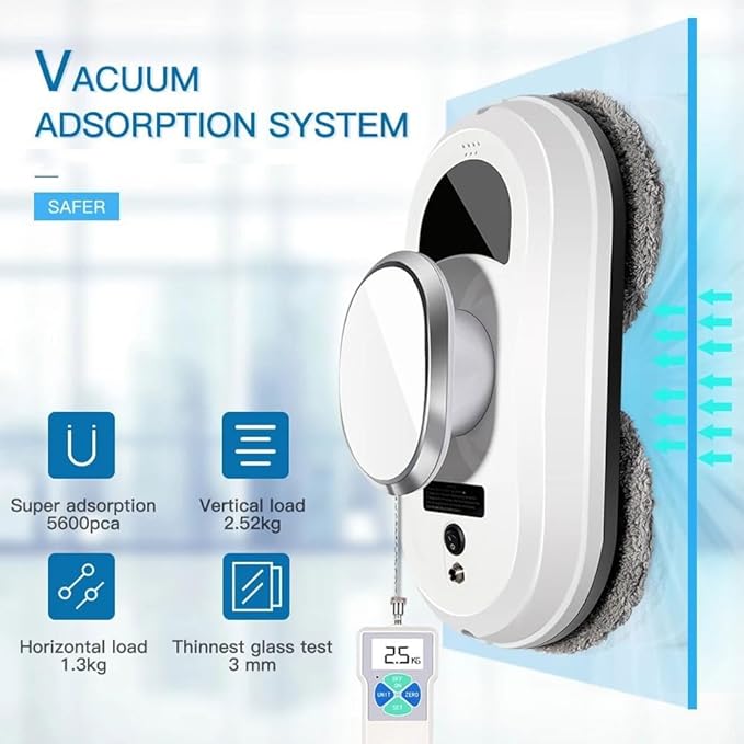 90W Electric Window Cleaner Robot, 2800Pa Smart Cleaner Cleaning Robot, Glass Vacuum Robot