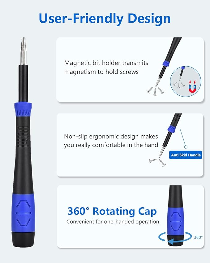 Electronics Precision Screwdriver Set: 50PCS Multi-Function Tool Kit, Foam Insert Storage & Ergonomic Handle, and Replaceable Screwdriver Bits for Computer Laptops and Phone Repair
