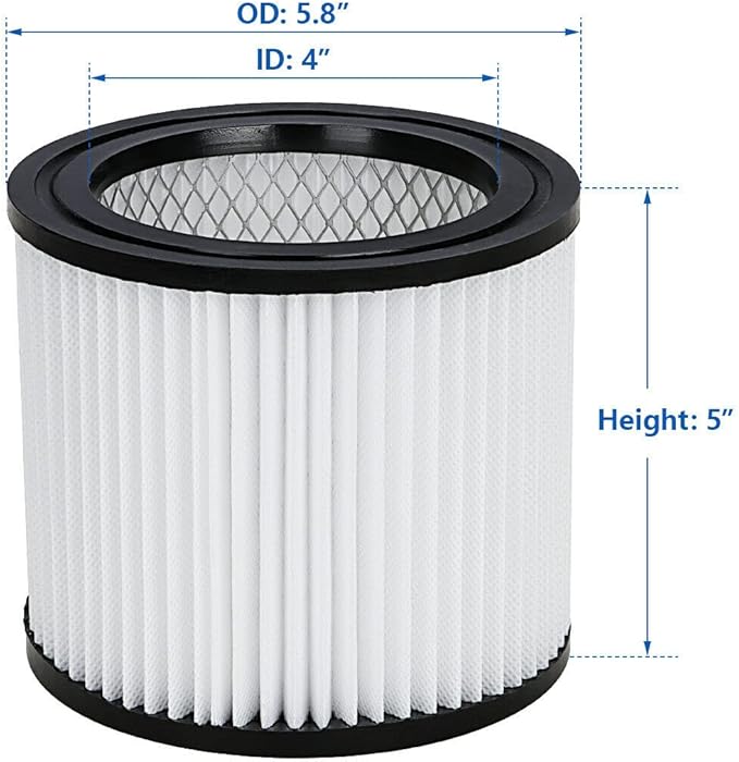 HEPA Vacuum Cleaner Replacement Filter Compatible with Shop-Vac 90398, 903-98, 9039800, 903-98-00 Hangup Wet/Dry Vacuum Cleaner Spares Cartridge Filter (Pack of 2+4)