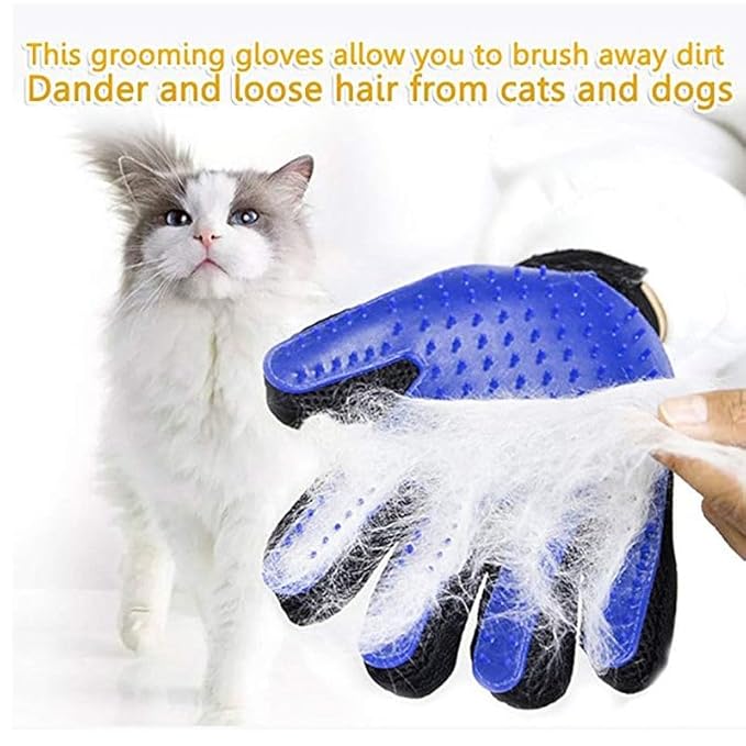 Silicone Pet Grooming Gloves – Hair Remover & Deshedding Brush for Dogs & Cats