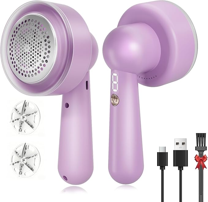 DBC 2.7' Large Purple Electric Fabric Shaver and Lint Remover,2-Hour Runtime,3-Speed, 6-Blade Design