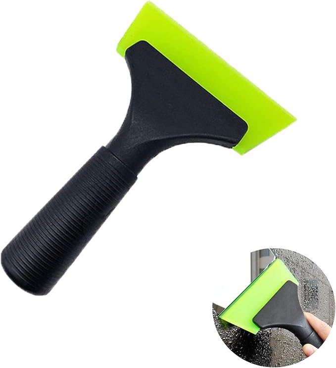 Small Squeegee with 5 Inch Green Rubber Window Tint Squeegee, Mini Wiper Window Tinting Tools with Non-Slip Handle for Car, Glass, Mirror, Shower, Auto,Windows. (Green)