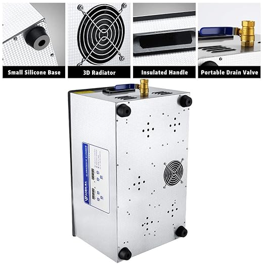 Anbull 22L/5.8Gal 480W Industrial Ultrasonic Cleaner Machine with 304 Stainless Steel and Digital Timer Heater for Wrench Tools Industrial Parts Mental Instrument Apparatus Cleaning