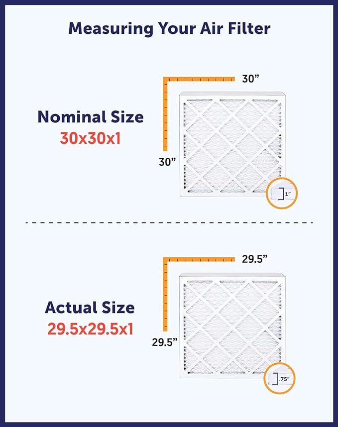Filter King 12x26.5x2 Air Filter | 4-PACK | MERV 8 HVAC Pleated A/C Furnace Filters | MADE IN USA | Actual Size: 12 x 26.5 x 1.75"