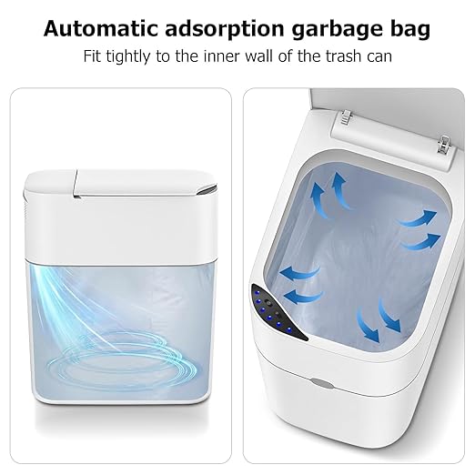 MUEE Automatic Motion Sensor Bathroom Trash Can with Lid, 3 Gallon Smart Garbage Can, Touchless Trash Can Slim Small Trash Bin Waterproof Waste Basket for Toilet Bedroom Office Kitchen Living Room RV