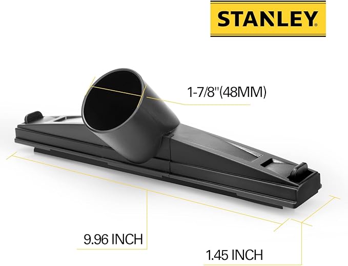 Stanley 19-1900 Universal Floor Brush Nozzle Shop Vacuum Accessoriesfor Wet and Dry Vacuums with a 1-7/8" Hose,Fits for SL18156 SL18191P SL18199P SL18199PT SL18402-8BT SL18701P-10A SL18117,Black