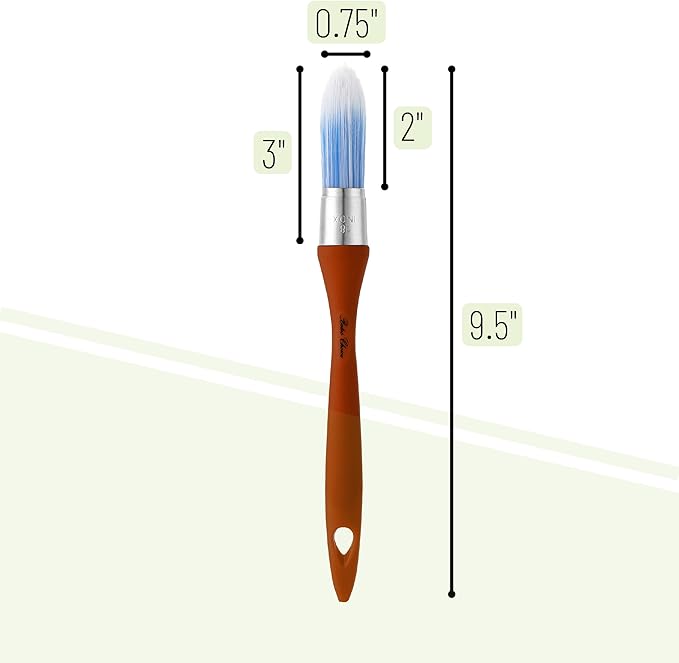 Bates- Trim Paint Brush, 0.75 Inch, Ergonomic Non-Slip Handle, Synthetic Bristles, Trim Brushes for Painting, Rust Color