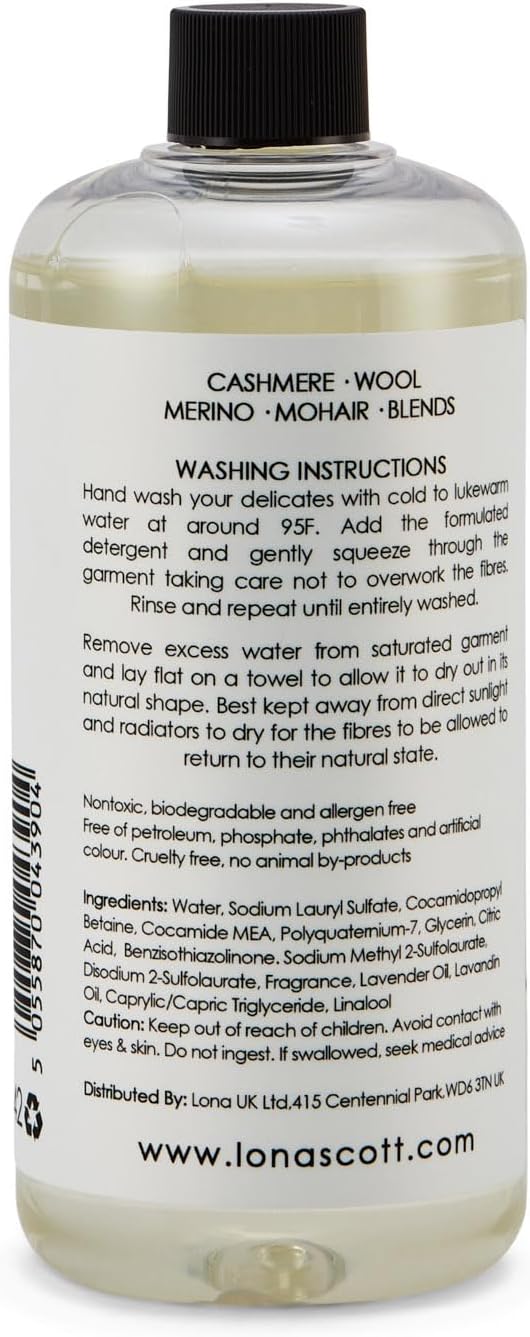 Cashmere, Wool & Delicates Shampoo Detergent 42 Loads. Made in U.S.A (Lavender)
