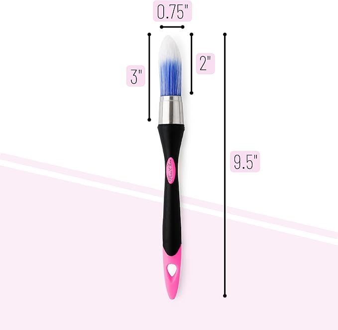 Bates- Trim Paint Brush, 0.75 Inch, Ergonomic Non-Slip Handle, Synthetic Bristles, Trim Brushes for Painting, Black & Pink