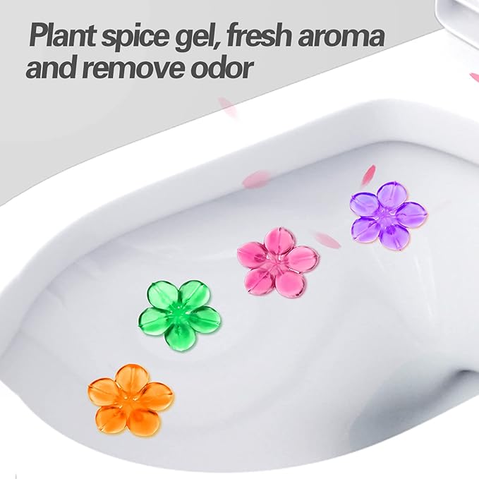 EKE Toilet Gel, Toilet Stain Removal Cleaning Air Freshener, 72 Flower Stamps, Pack of 6 Scents
