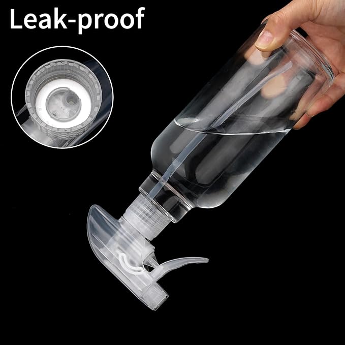 Cosywell Glass Spray Bottles 16.9oz/500ml 2 Pack Empty Spray Bottle for Cleaning Mist/Stream Heavy Duty Water Spraying Bottle for Cooking Solutions Essential Oils Hair Care(Clear)