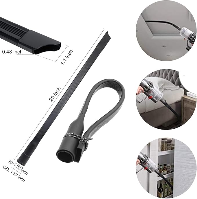 9 Pcs Universal Vacuum Attachments for Shop Vac Accessories with 2 1/2" to 1 1/4" & 1 7/8" to 1" Adapter for Shop Vac, 1 1/4" Brush Attachment Flexible Crevice Tool for Home and Car Interiors Cleaning