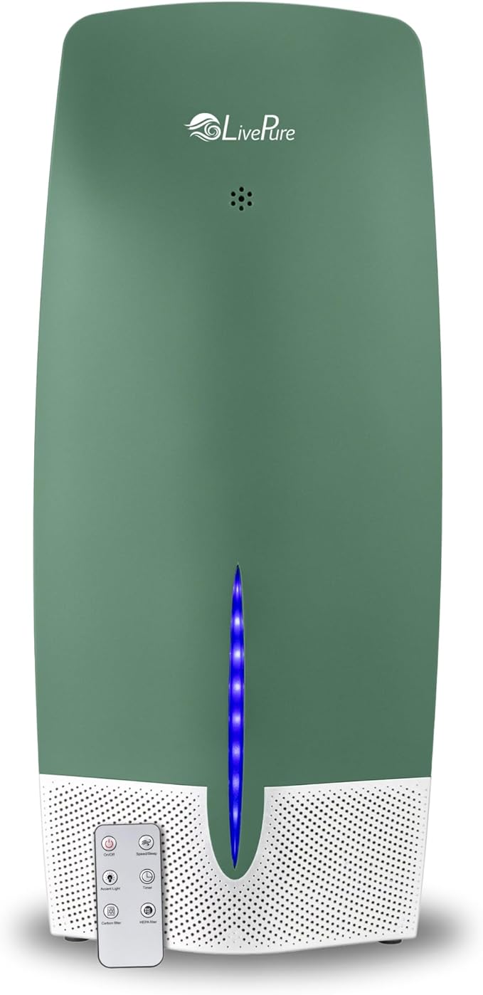 LivePure Air Purifier w/Granular Carbon Insert, LP470THP-OVG, Olive Green
