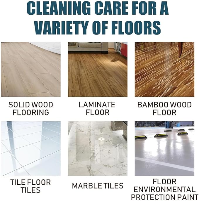 Stain & Odor Remover Floor Cleaner, 5 In 1 Floor Cleaner - Aucosh Hardwood Floor Cleaning Polish Restorer Combo, Natural Shine, Leaves Protective Layer (2)