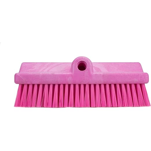 SPARTA 40423EC26 Plastic Floor Scrub Brush, Wall Brush, Equipment Brush With Nonabsorbent Bristles For Industrial Kitchens, Hospitals, Commercial Cleaning, 10 Inches, Pink, (Pack of 2)