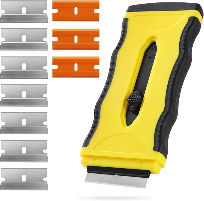 Oven Razor Blade Scraper Tool For Glass Stove Top Scraper Tool, Dual-End Ceramic Cooktop Razor Scraper With 10 Replacement Blades