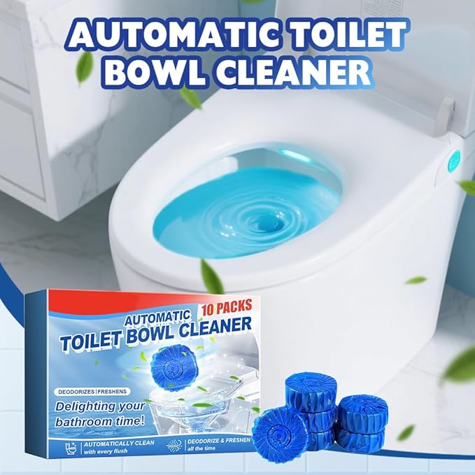 Automatic Toilet Bowl Cleaner Tablets, Blue Toilet Bowl Tablets Drop in Tank, Long Lasting Tank Cleaner for Bathroom, Convenient Blue Deodorizer, Easy Flush Cleaner Tablets for Toilet（20）