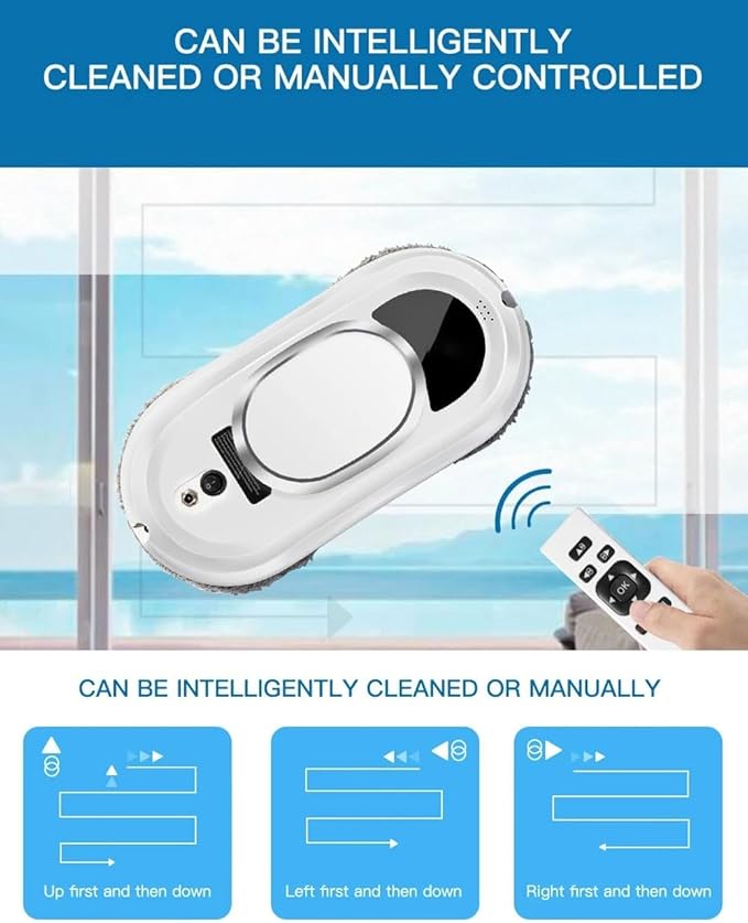 90W Electric Window Cleaner Robot, 2800Pa Smart Cleaner Cleaning Robot, Glass Vacuum Robot