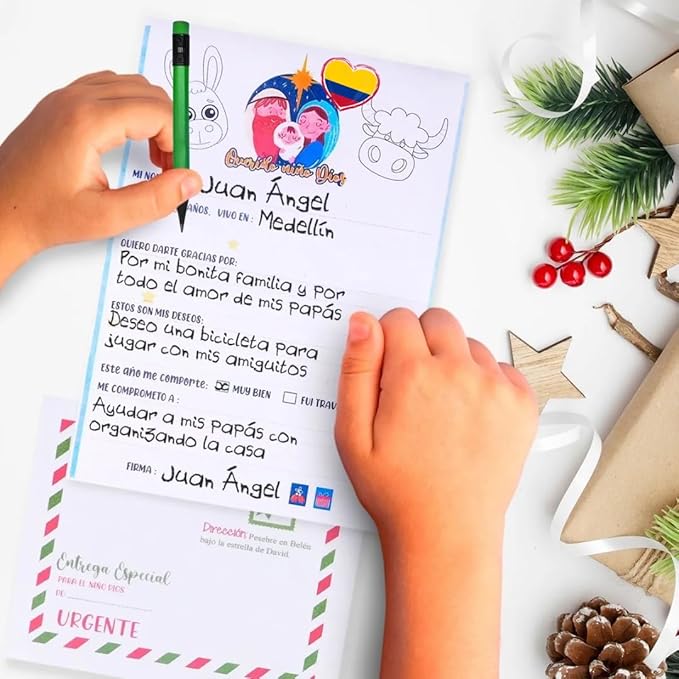 Carta al Niño Dios Christmas Wish Kit – Ritual Gift Box – Holiday Tradition & Wish List Set – Imported from Colombia