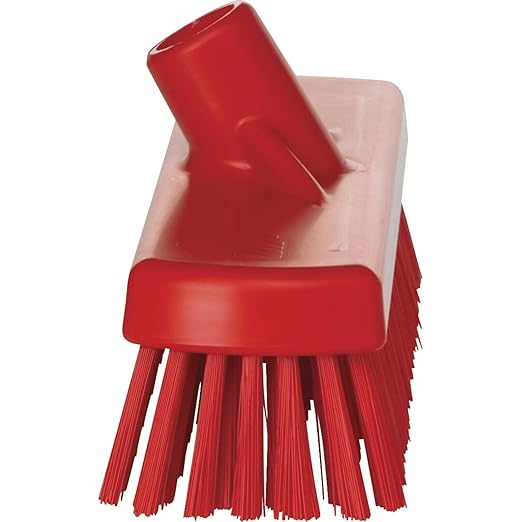 Vikan 70604 Brush,Wall/Floor Scrub,Stiff,12",PP/PBT,Red