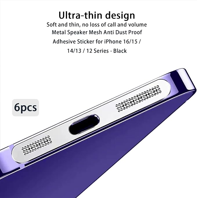 Mobile Phone Speaker Metal Dust Mesh, Charging Port dust Plug, Cleaning Brush Cleaning Tool Set for iPhone16 15 Series (USB C-Silver)