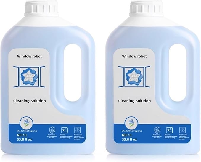 1L Window Cleaner, Cleaning Solution Compatible with ECOVACS Winbot W2 PRO Omni/W2 Omni/W2 PRO/W1 PRO/WINBOT MINI,Glass Cleaner Liquid,Window Cleaning Robot.(2 Bottles)