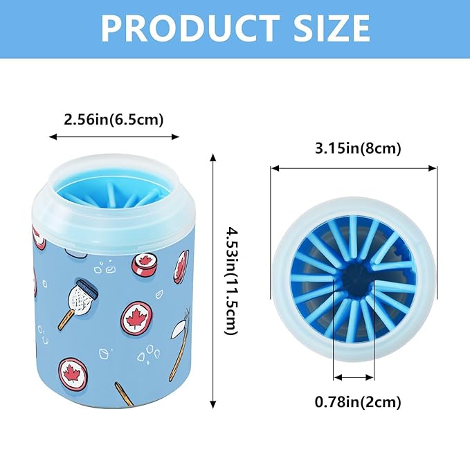 Dog Paw Cleaner Cups for Dogs Pet Foot Washer Paw Scrubber for Small Medium Large Dogs Cats Cleaning Cup Blue Canada Hockey Gear