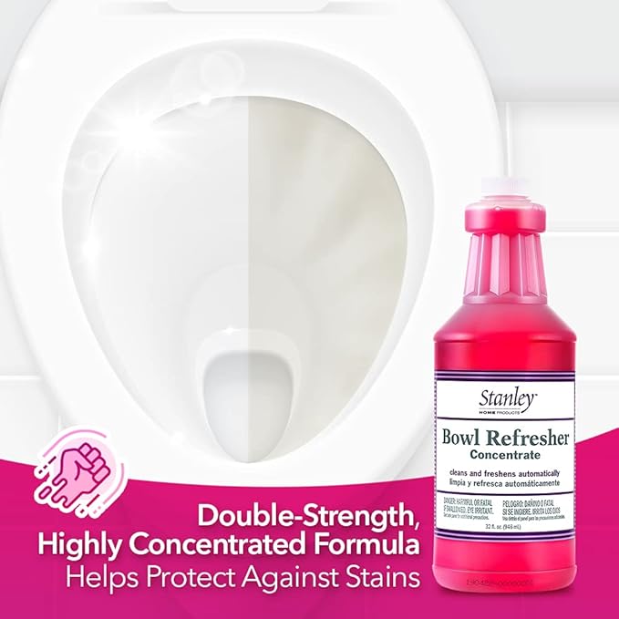 Stanley Toilet Bowl Cleaner & Deodorizer Concentrate 32 oz – Wild Rose Scent – Septic‑Safe Bowl Refresher – Cleans Stains & Residue with Each Flush (Pack of 1)