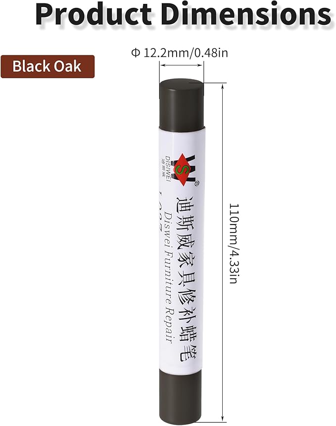 Wood Filler Sticks Black Oak Furniture Scratch Repair Crayons Wood Floor Repair Wax Filler Sticks Furniture Repair Wax Crayons for Wooden Furniture, Floors, Cabinets & Tables