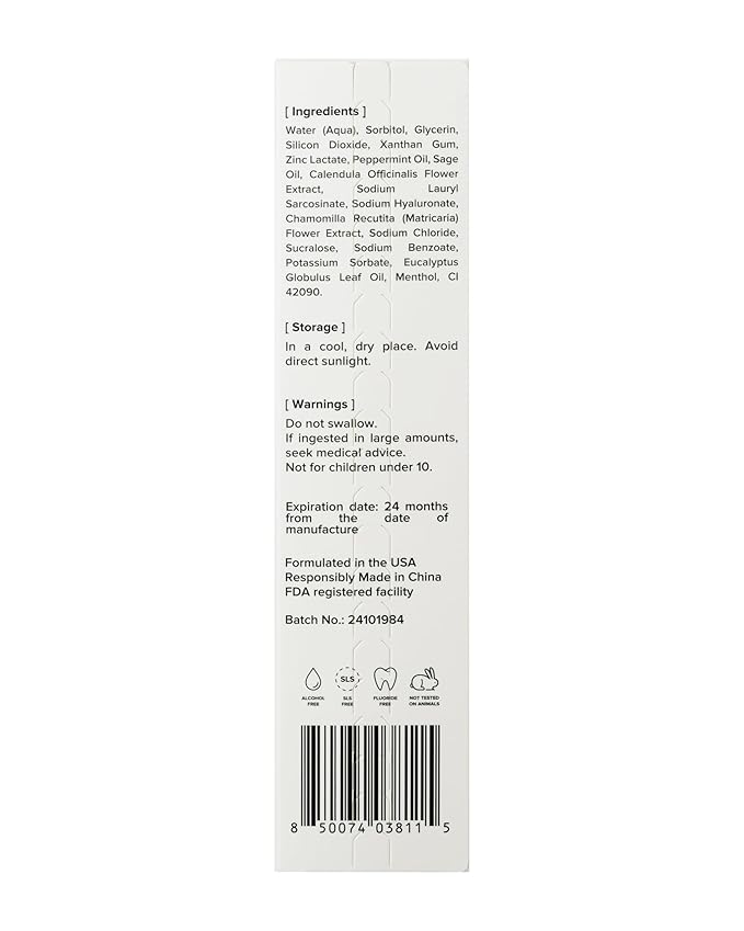 EMRA Gentle Cleaning Tongue Gel + Dual-Sided Cleaner in Black - Fluoride-Free Formula with Peppermint & Chamomile for Fresh Breath & Sensitive Tongue Care