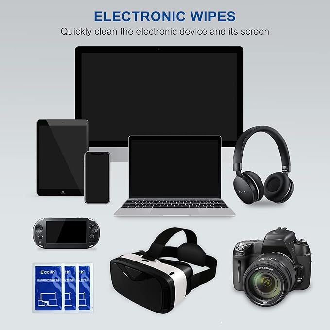 Screen Cleaner Cadith Electronic Wipes - Safely Clean Your Computer, Laptop, TV, Phone, and Tablet Screens - All Electronic Equipment - 8x7 Inches Screen Wipes(40PCS)