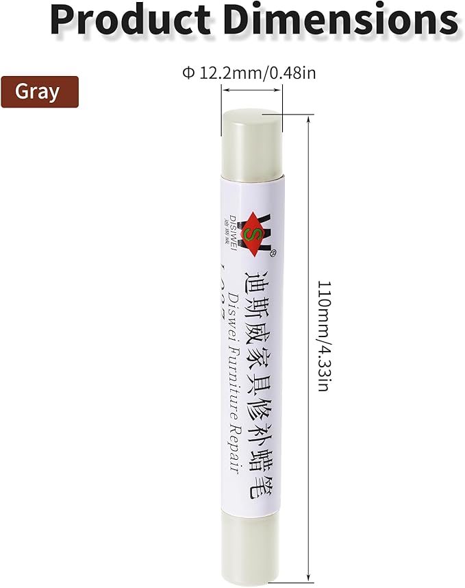 Wood Filler Sticks Gray Furniture Scratch Repair Crayons Wood Floor Repair Wax Filler Sticks Furniture Repair Wax Crayons for Wooden Furniture, Floors, Cabinets & Tables