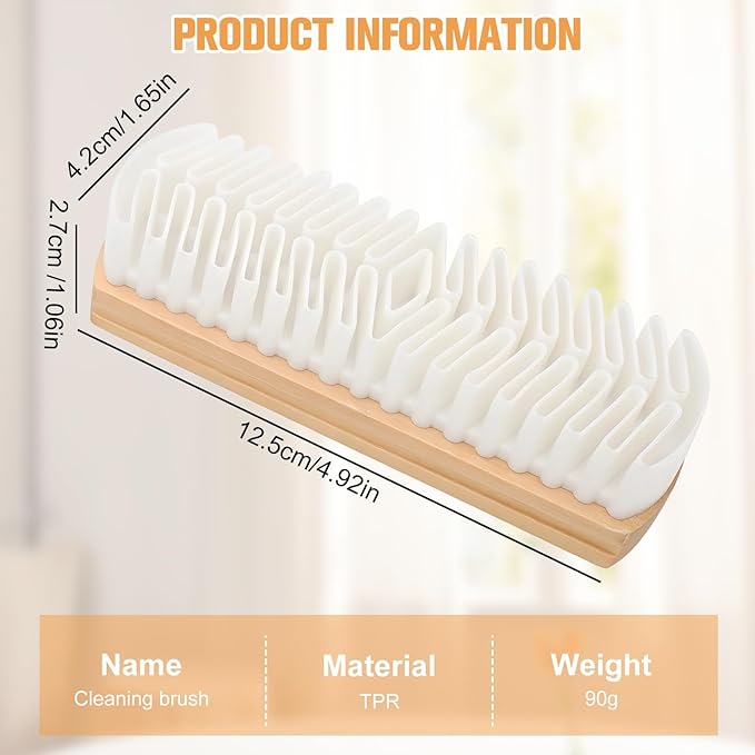 2PCS Suede Brush and Eraser Set,Professional Suede Shoe Cleaner for Shoes,Boots,Bag&Jackets,Wooden Handle Suede Cleaning Kit with Soft Brush&Stain Eraser for Nubuck,Leather&Furniture