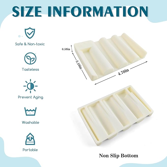 Silicone Soap Dish,Self Draining Soap Holder Perfect for Shower,Bathroom Sink,Kitchen Sink & Travel,Non-Slip Bar Soap Holder Extend Soap Life,Keep Soap Bars Dry & Easy Cleaning Beige-1Pcs