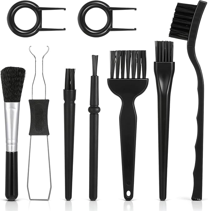 9 Pcs Keyboard Cleaning Kit with Keycap Puller & Switch Puller, Mini Keyboard Cleaner Tool Kit PP Handle Nylon Anti Static Electronic Dust Cleaning Brush for Mechanical Keyboard