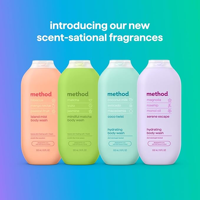 Method Body Wash, Mindful Matcha, Matcha + Yuzu + Jasmine notes, 18oz