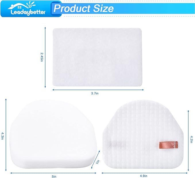 Leadaybetter Filter Replacement for Shark Navigator NV100 NV100 26 NV105 26 NV106 UV300 NV450 NV480 NV482 Light Upright Vacuum Cleaner, 4 Pack Foam & Felt Filters, Compare to Part # XFF450 & XFL100