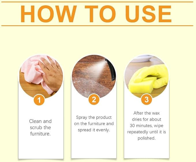 Beeswax Spray Furniture Polish,Natural Beeswax Care Spray & Restorer,Bees Wax Polish For Living Room,Kitchen and Wooden Furniture Floors (2PCS)