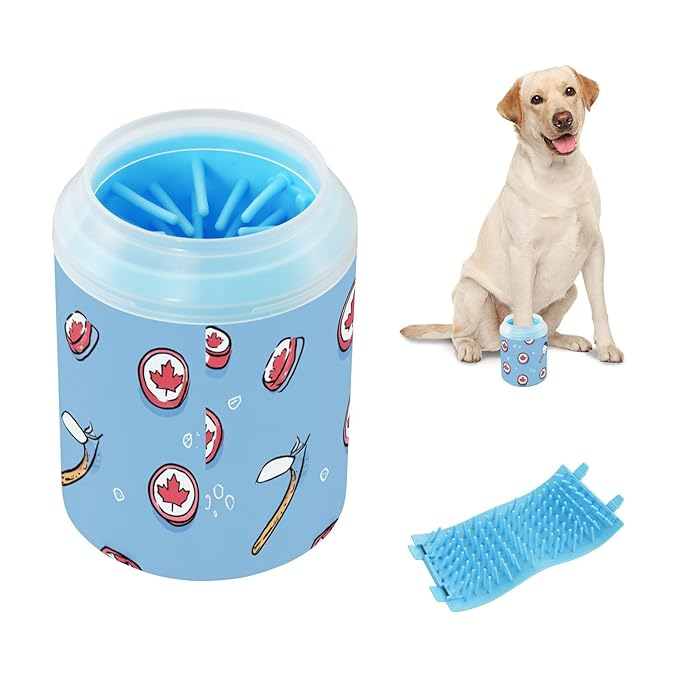 Dog Paw Cleaner Cups for Dogs Pet Foot Washer Paw Scrubber for Small Medium Large Dogs Cats Cleaning Cup Blue Canada Hockey Gear