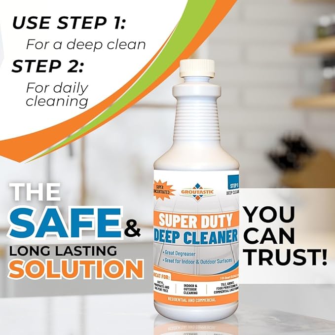 Super Duty Degreaser – Heavy Duty Tile & Grout Cleaner for Kitchens, Bathrooms & Floors – Removes Grease & Deep Stains – Concentrated