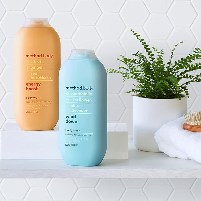 Method Body Wash, Energy Boost, Paraben and Phthalate Free, 18 oz (Pack of 2)