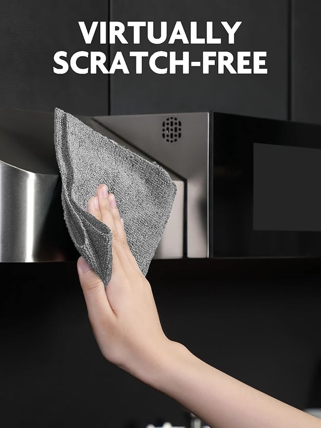 Tear-A-Rag Roll -50 Pack, 12 x 12 Microfiber Cleaning Cloth, Reusable Towels for Home, auto and Shop (Grey)