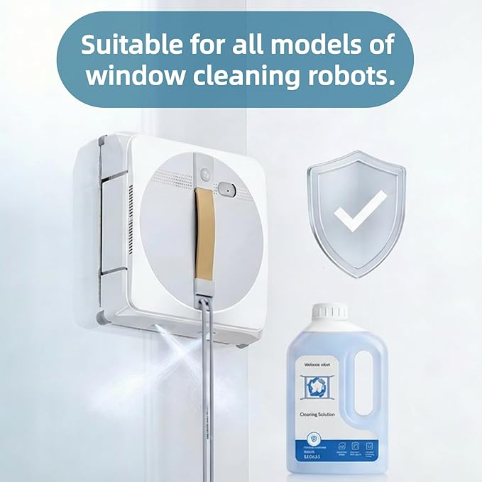 1L Window Cleaner, Cleaning Solution Compatible with ECOVACS Winbot W2 PRO Omni/W2 Omni/W2 PRO/W1 PRO/WINBOT MINI,Glass Cleaner Liquid,Window Cleaning Robot.(1 Bottles)