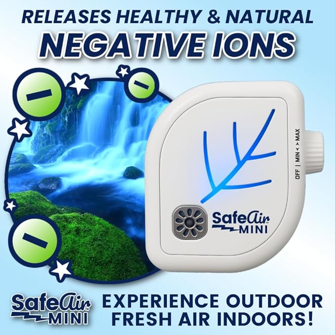 NEW Upgraded SafeAir® Mini Purifier | Ozone & Ionizer | Fresh Rain Smell | Covers 500 sq/ft | 8ft USB | Attacks Worst Pet Smells, Smoke, Mold | Filterless Tech | Home, Car, Office, Travel (3)