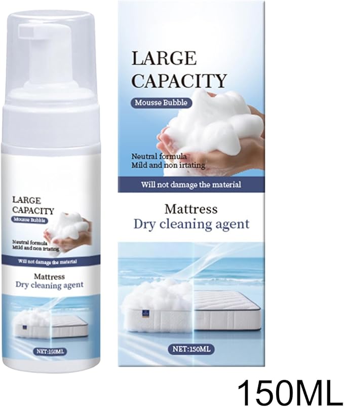 Mattress Cleaner And Stain Remover, No-Scrub Formula, 150ml, Mattress Dry Cleaning Agent, Waterless Fabric Cleaner, Multi-Sûrface, For Couch, Rug, Carpet, Upholstery, Home
