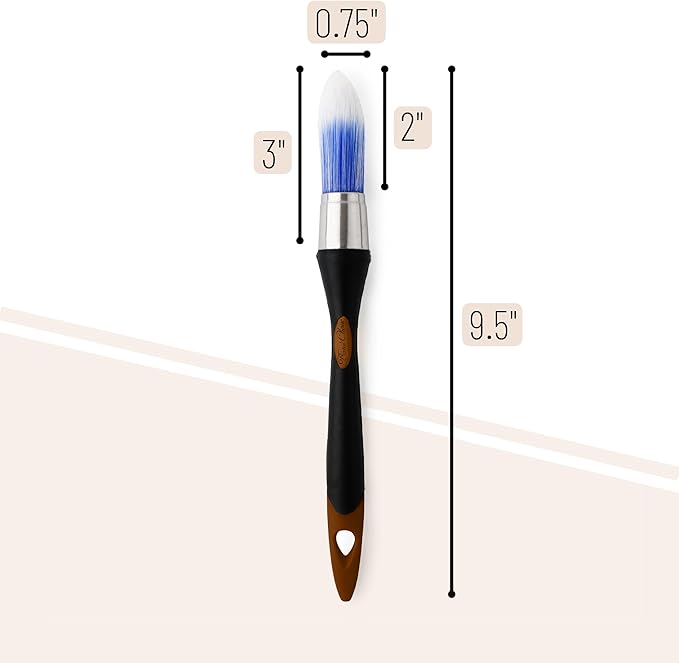 Bates- Trim Paint Brush, 0.75 Inch, Ergonomic Non-Slip Handle, Synthetic Bristles, Trim Brushes for Painting, Black & Brown