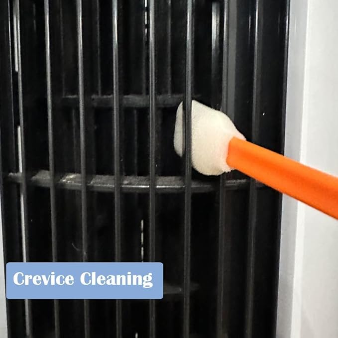 Wellgler's 200pcs Disposable Crevice Cleaning Brush，car air-Conditioning Vents Brush， Window Rails 、Door Rails、Refrigerator Gaps 、Toilet Gaps Brush （Orange）