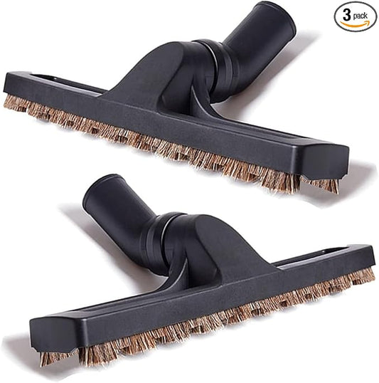 2Pcs Upgraded Vacuum Floor Brush Universal Vacuum Hardwood Brush 1 1/4 inches Durable Vacuums Hard Floor Brushes Multi Vacuum Accessories with Horse Hair Soft Bristles Attachment for Shop Vac