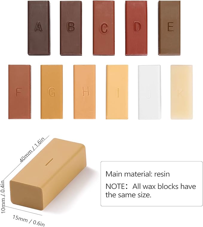 Ejoyous Laminate Floor Repair Kit, Hardwood Floor Repair Kit, 11 Color Floor Wax Wood Floor Furniture Repair Kit Scratches Mending Tool Set for Floors, Worktops, (Only Consumable)