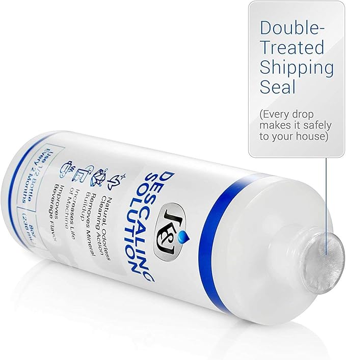 K&J Pemium Descaling Solution (2 uses) - Made in USA - Descaler for Keurig, Breville, Nespresso, Delonghi, Cuisinart, and all Coffee and Espresso Machines